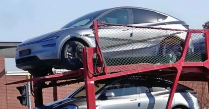 Tesla Model Y “Juniper” spotted on a car carrier in China